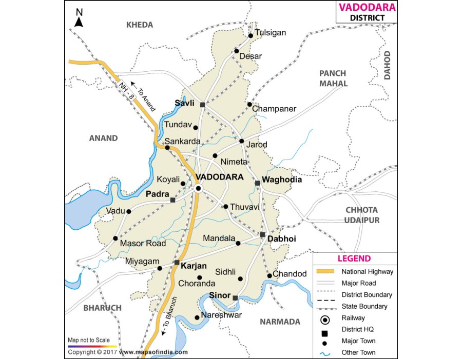 Buy Vadodara District Map online
